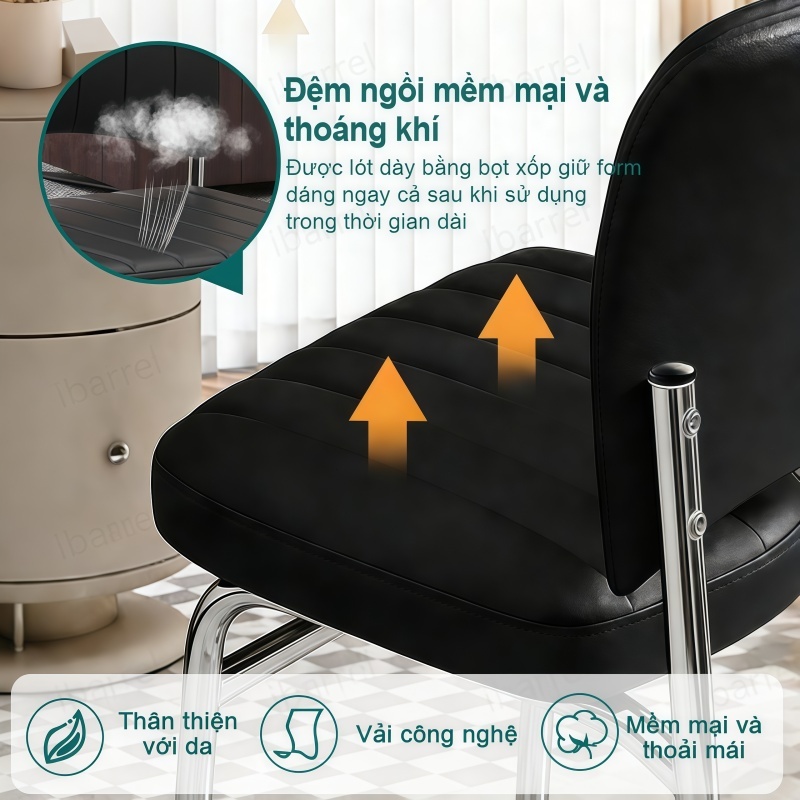 IB Ghế Văn Phòng Chân Quỳ Bọc Da PU Chống Nước Êm Ái Tựa Lưng Êm Khung Thép Gia Cố Chắc Chắn | BigBuy360 - bigbuy360.vn