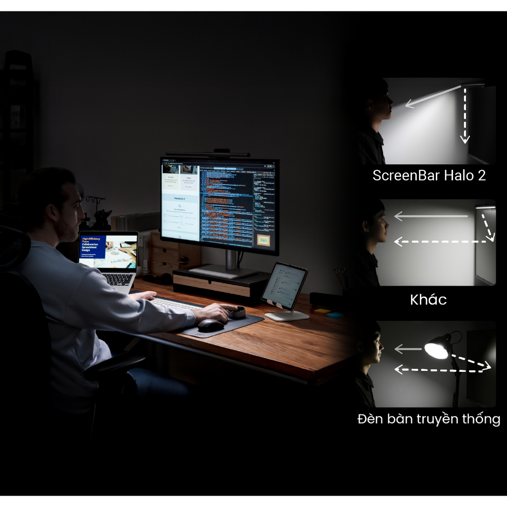 [Mới] Đèn màn hình BenQ ScreenBar Halo 2 _ Điều khiển không dây | Tự động điều chỉnh và tắt mở | Đèn bàn | Đèn nền | BigBuy360 - bigbuy360.vn
