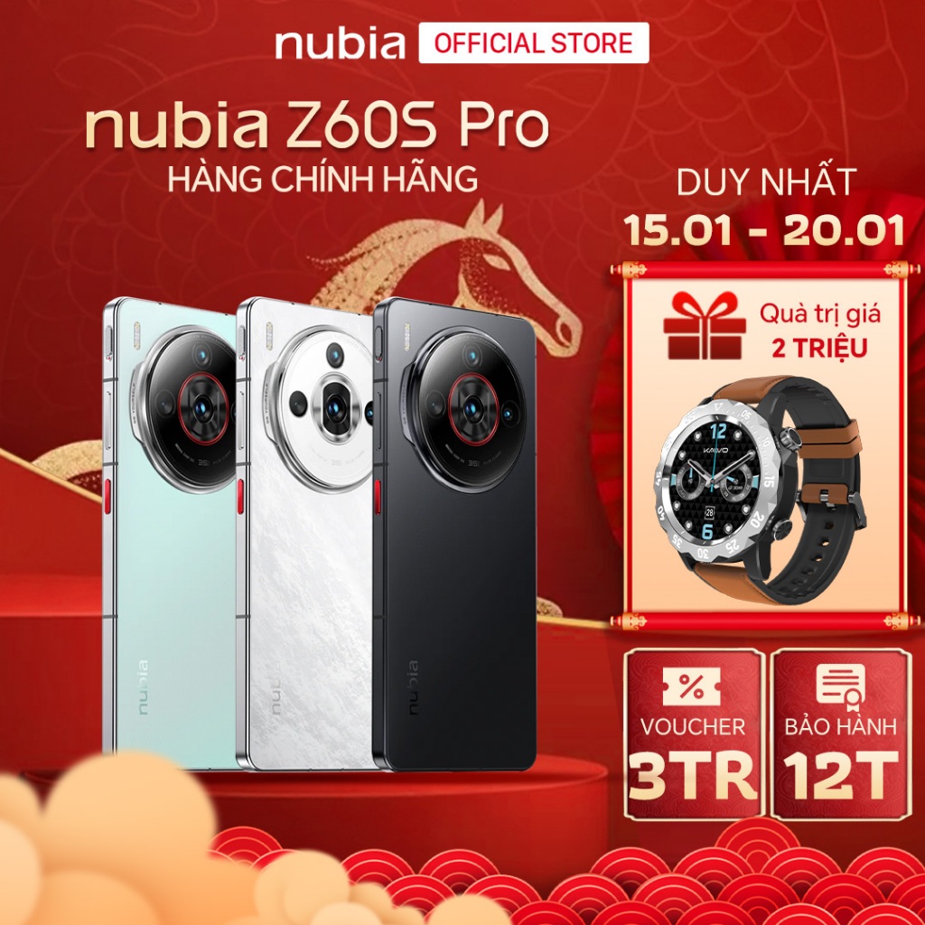 Điện thoại Nubia Z60S PRO I Snapdragon 8 gen 2 I Màn hình AMOLED I Camera cảm biến Sony I Pin 5100mA