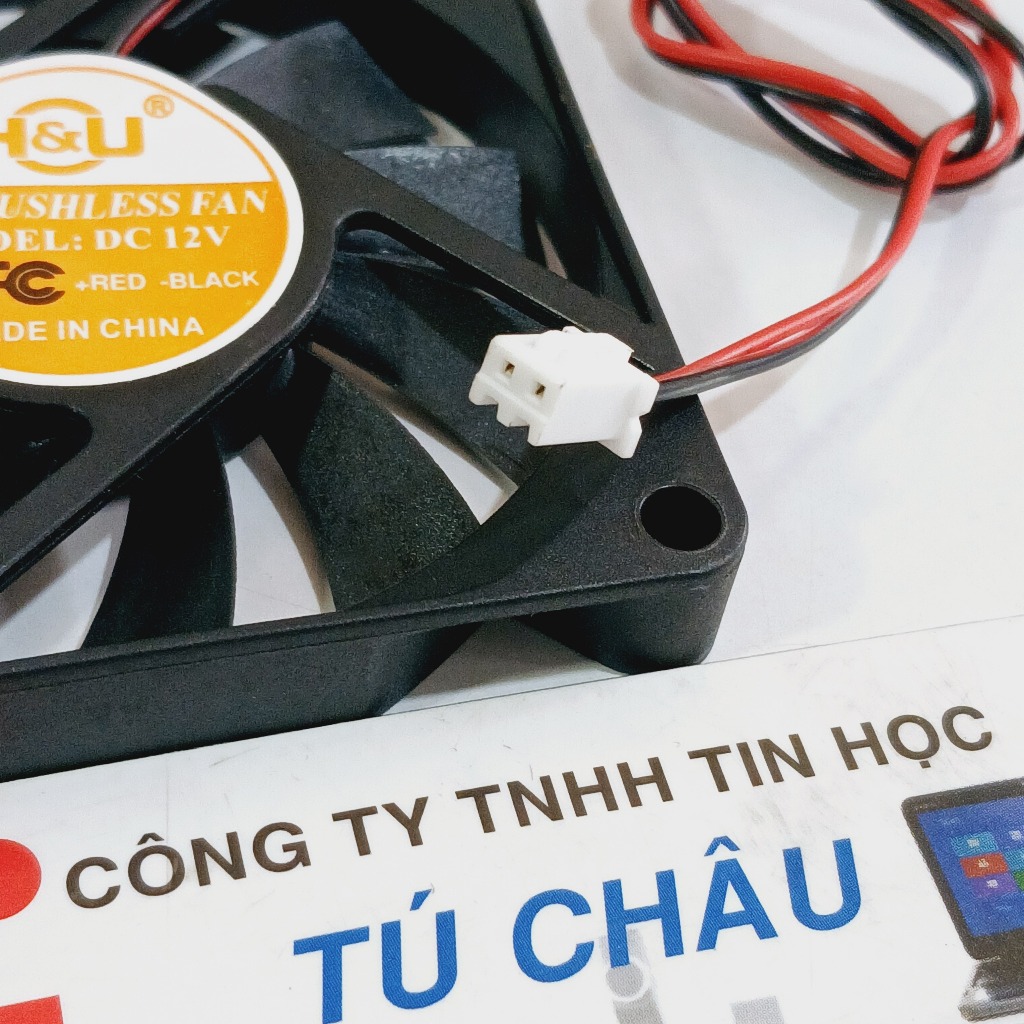 Quạt 7Cm , dày 1Cm / Điện áp DC 12V, Loại 2 dây 2 Pin hoặc 2 dây 3 Pin (NEW)