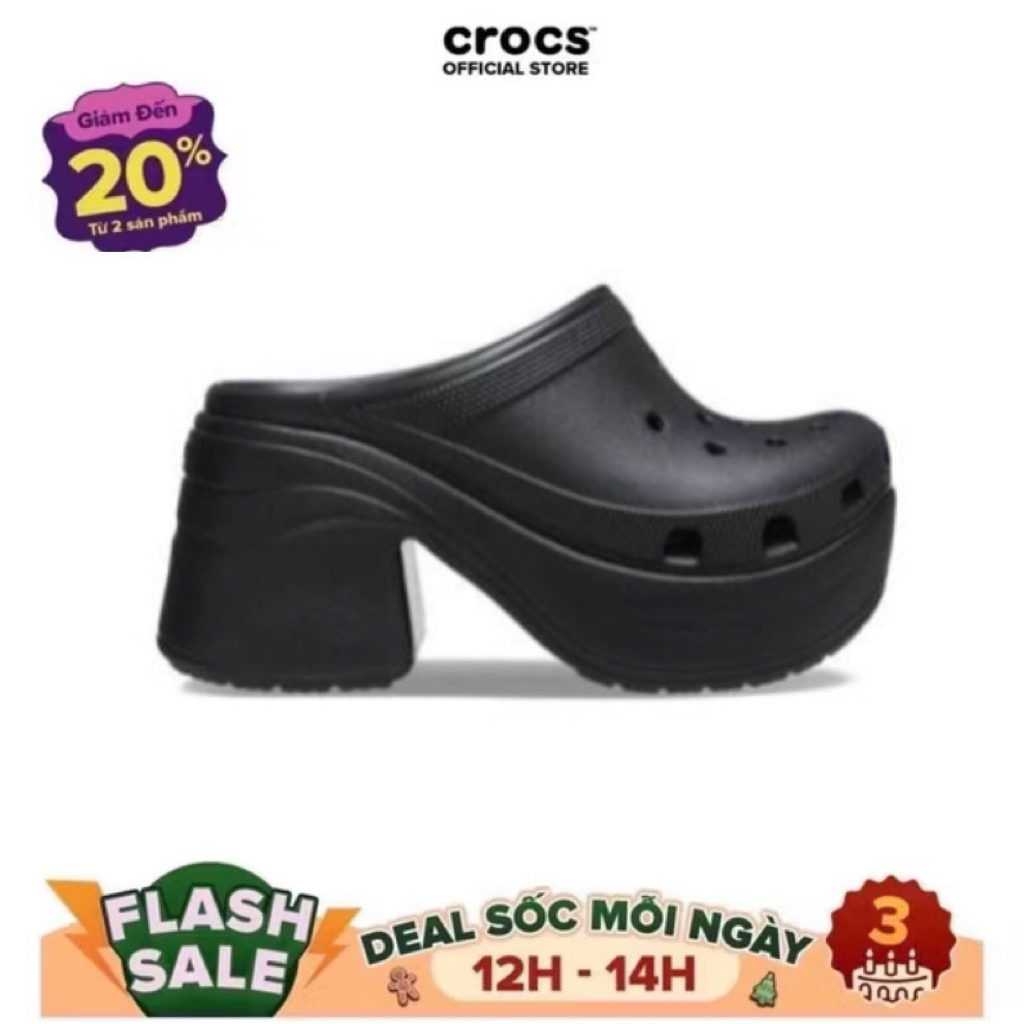 [ CHÍNH HÃNG ] GIÀY CLOG UNISEX CROCS SIREN - BLACK