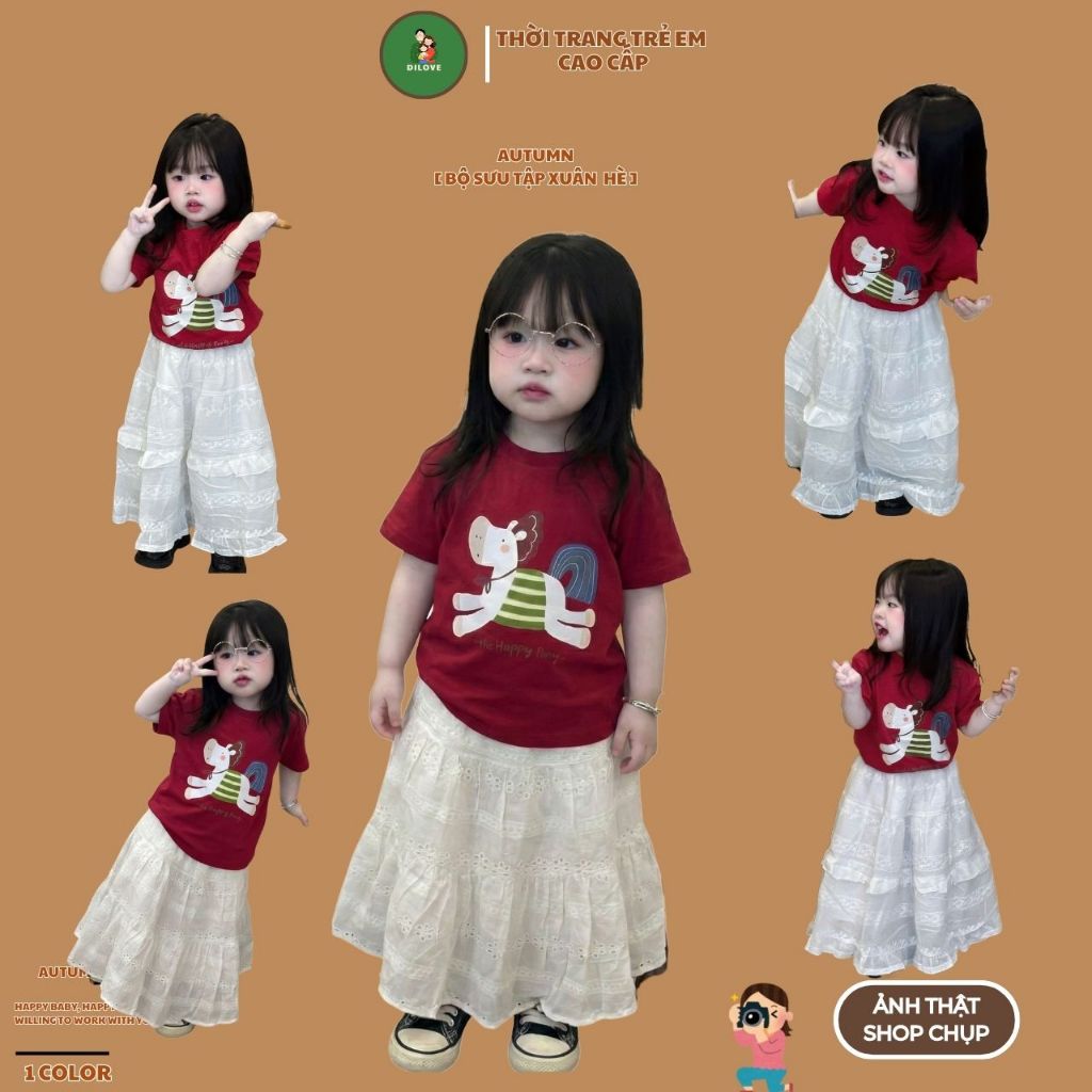 Áo Thun Cho Bé , Áo Thun Bé Trai Bé Gái Chất Liệu Cotton in Hình Dễ Thương | DILOVE - Áo Thun Ngắn T