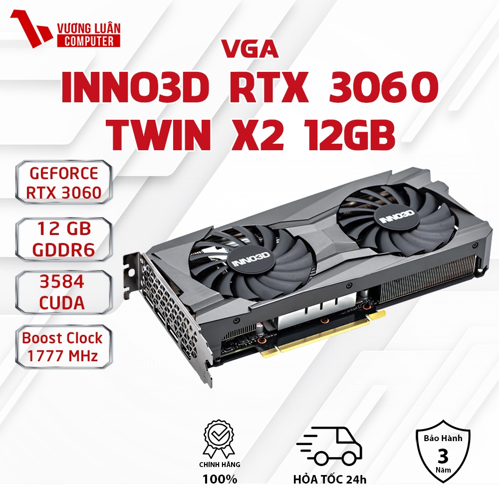 VGA Geforce Inno3D RTX 3060 Twin X2 12GB - NEW Chính Hãng FULLVAT
