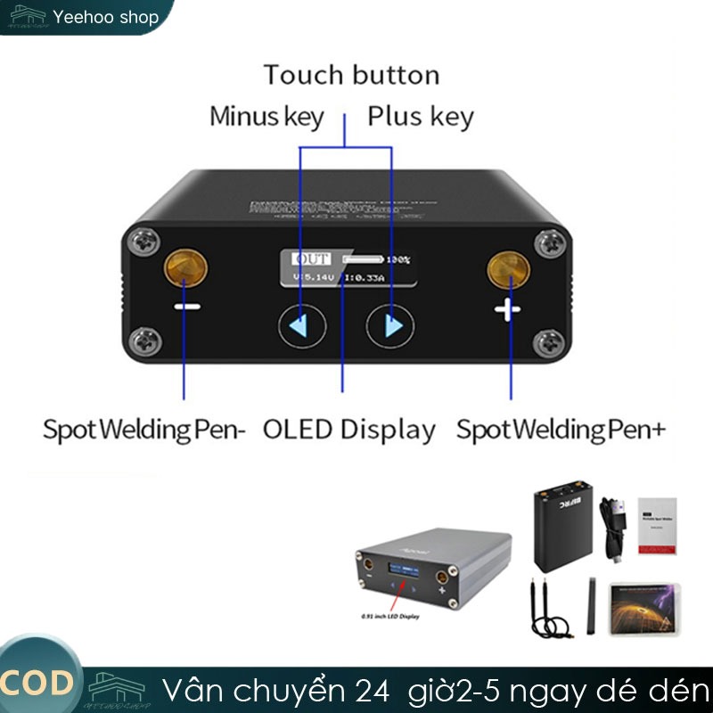 【gửi từ hà nội】DH30 Máy Hàn Điểm Pin 18650 Tự Làm Với Đèn LED Máy Hàn Điểm Mini Cầm Tay Cầm Tay Với 