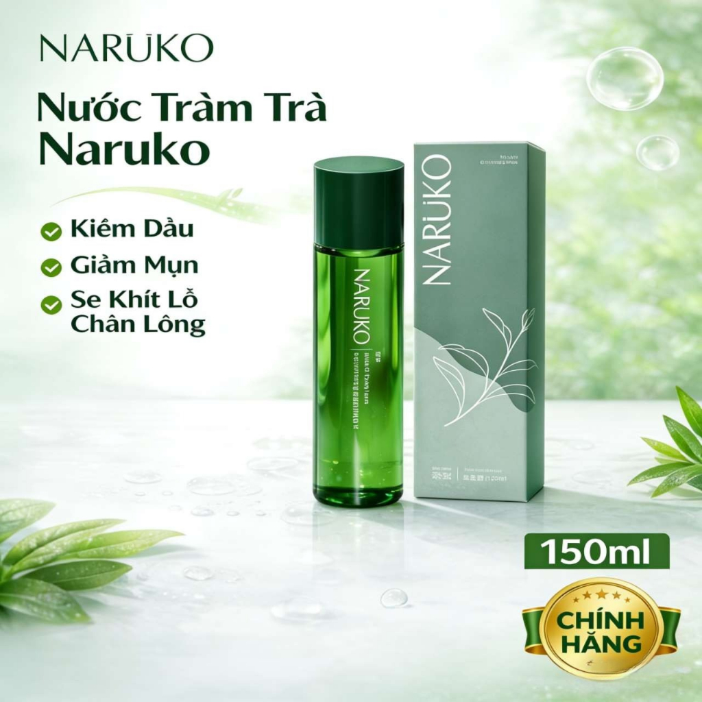 Toner Nước Hoa Hồng Tràm Trà Naruko - Tea Tree làm sạch sâu và dưỡng ẩm cho da mụn và da dầu 150ml