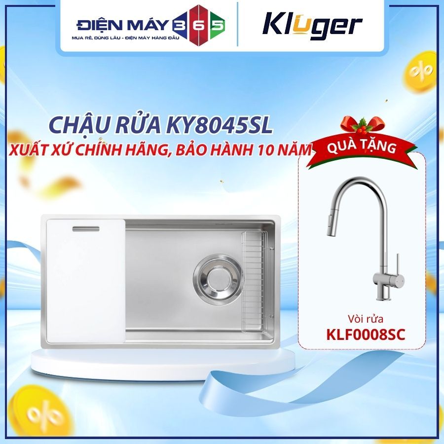 Chậu rửa bát KLUGER KY8045SL PLUS / KY8045SL BASIC Inox POSCO 304 – DNH