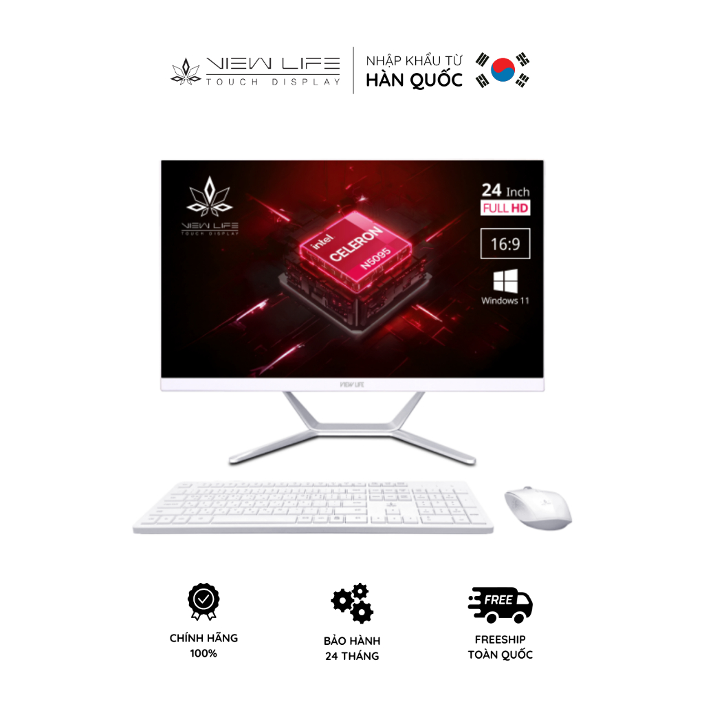Máy tính All In One PC ViewLife Intel Core N5095. 8GB 128GB NVME 23.8inch Windows 11 Pro Giá rẻ