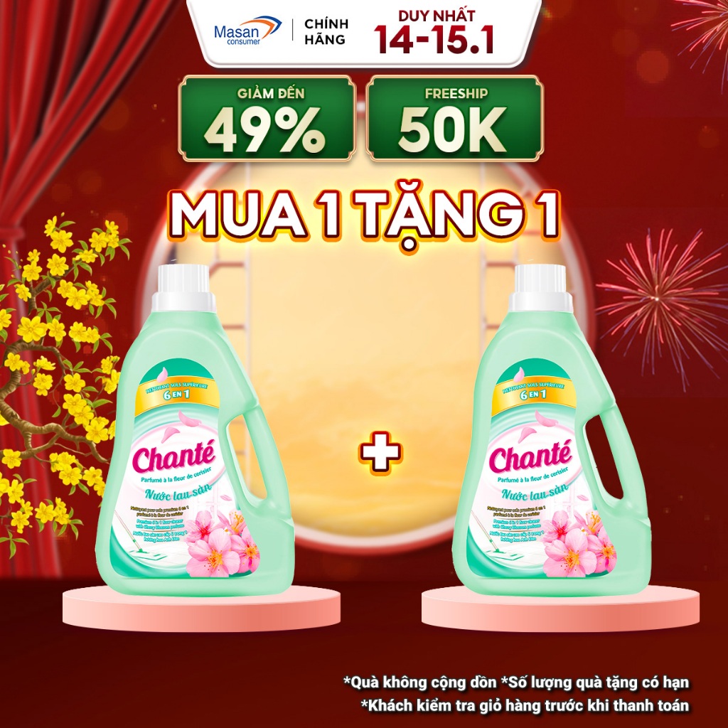 [Chọn loại] Combo 2 Nước lau sàn Chanté chai 3.2kg