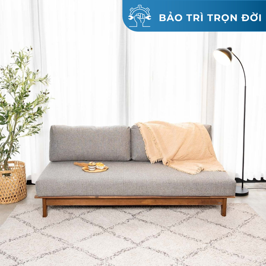 Ghế Sofa Gỗ Tràm Tự Nhiên MOHO VLINE 601 Màu Xám Đậm