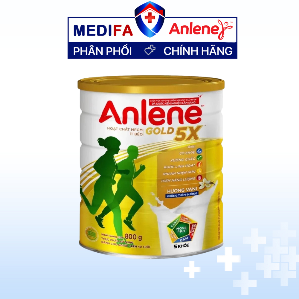 Sữa bột Anlene Gold 5X Hương Vani 800g Chính Hãng Mẫu Mới Date Mới