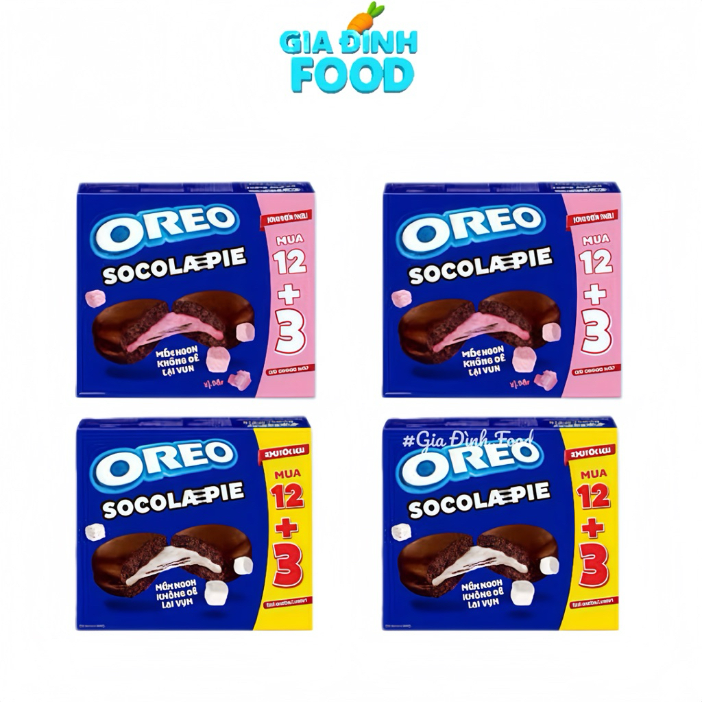 Bánh Oreo Socola-pie vị Dâu/Socola 336g mềm ngon