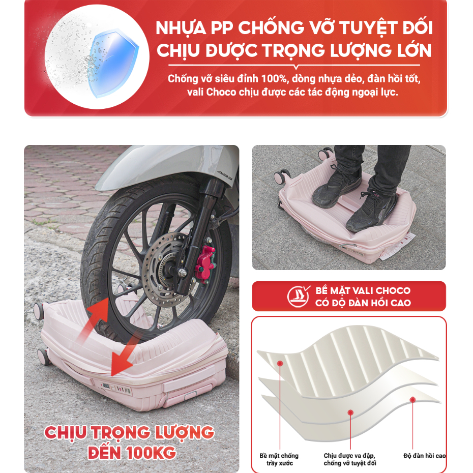 Vali kéo du lịch thời trang SUNNY SV15/CHOCO tích hợp nhiều tính năng (size 20/24/28) | BigBuy360 - bigbuy360.vn