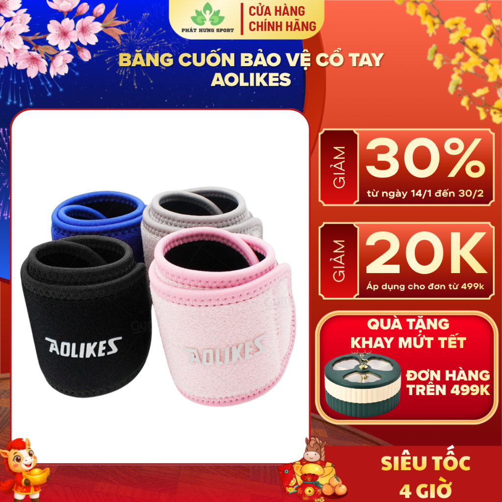 Băng quấn cổ tay Aolikes 7937 Đai quấn bảo vệ cổ tay hỗ trợ nẹp xương ống khớp cổ tay AOLIKES