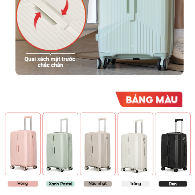 Vali kéo du lịch thời trang SUNNY SV15/CHOCO tích hợp nhiều tính năng (size 20/24/28) | BigBuy360 - bigbuy360.vn