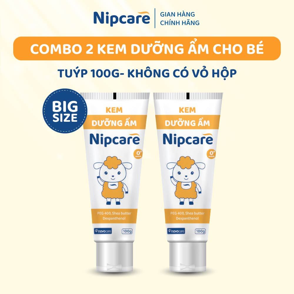 Combo 2 tuýp Kem dưỡng ẩm cho bé Nipcare 100g- dưỡng ẩm, làm mềm và làm dịu da, kem nẻ cho bé