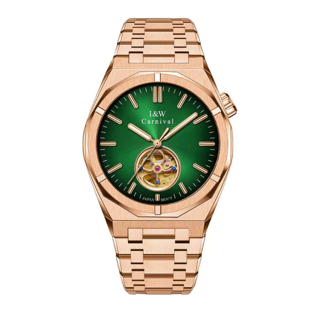 Đồng hồ nam chính hãng I&W Carnival IW55883 IW55883G 55883 55883G  máy lộ cơ mặt kính sapphire