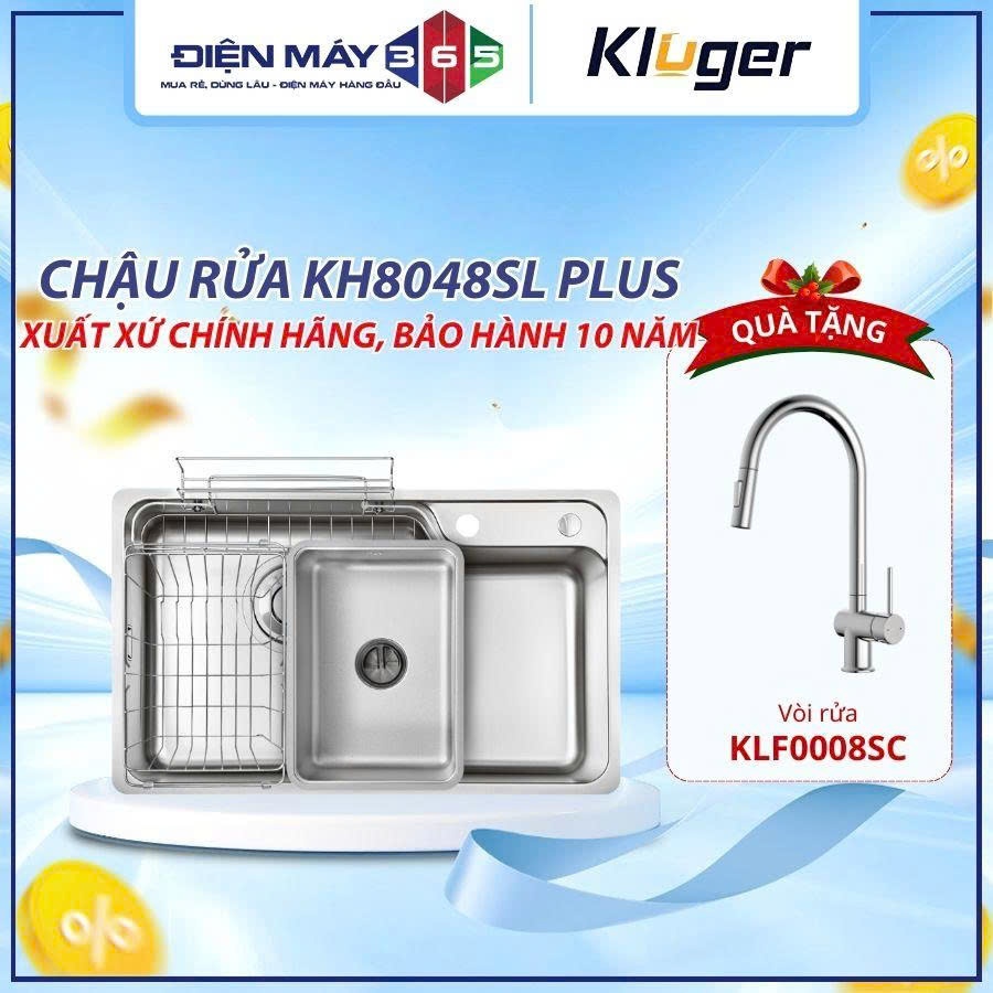 Chậu rửa bát Kluger KH8048SL Plus Inox POSCO 304, HARU Series  – DNH