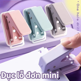 miralife Dập lỗ mini màu macaroon, dùng để đục lỗ giấy sổ bìa rời, phụ kiện văn phòng dụng cụ thủ công