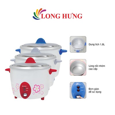 Nồi cơm điện nắp rời Sharp 1.8 lít KSH-D18V - Hàng chính hãng