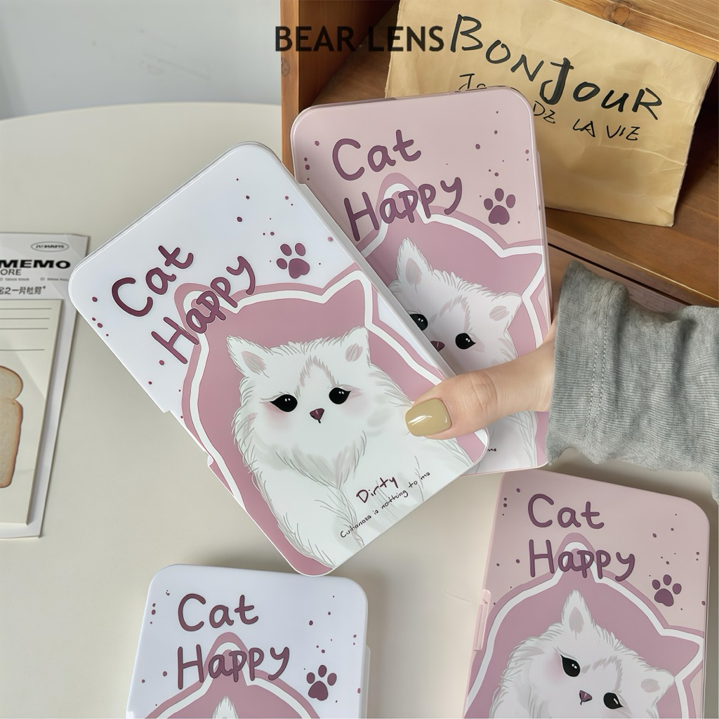 BEAR LENS Khay Đựng Lens 6 Cặp Cat Happy Dễ Thương Tiện Lợi