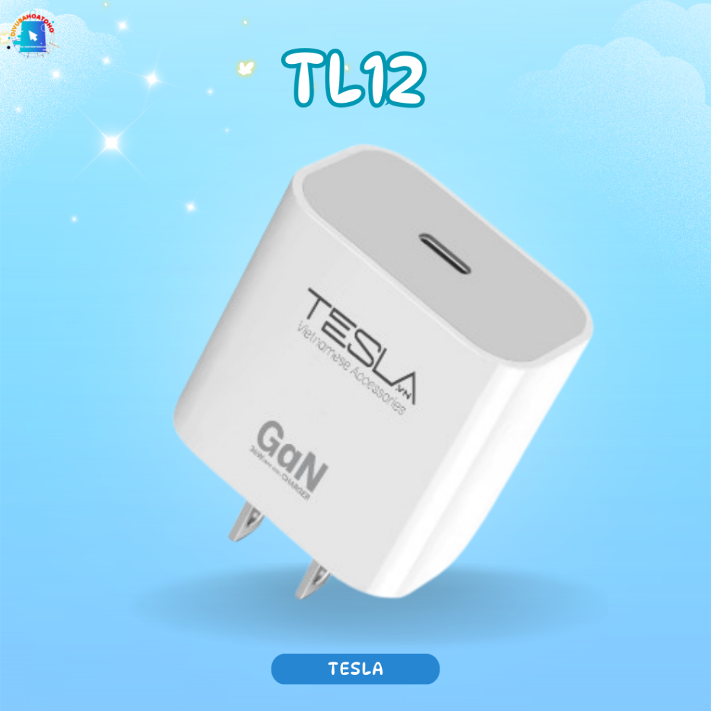 Củ Sạc Nhanh Tesla TL12 - Cổng Ra Usb-C Dòng Ra Tối Đa 45W