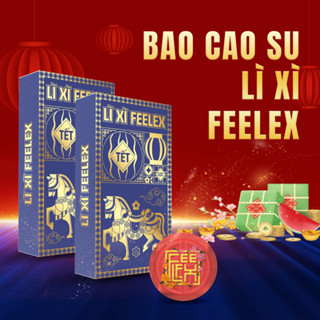 Bao Cao Su Feelex Lì Xì Siêu Mỏng, Nhiều Gel, Cảm Giác Chân Thật - Hộp 12 chiếc