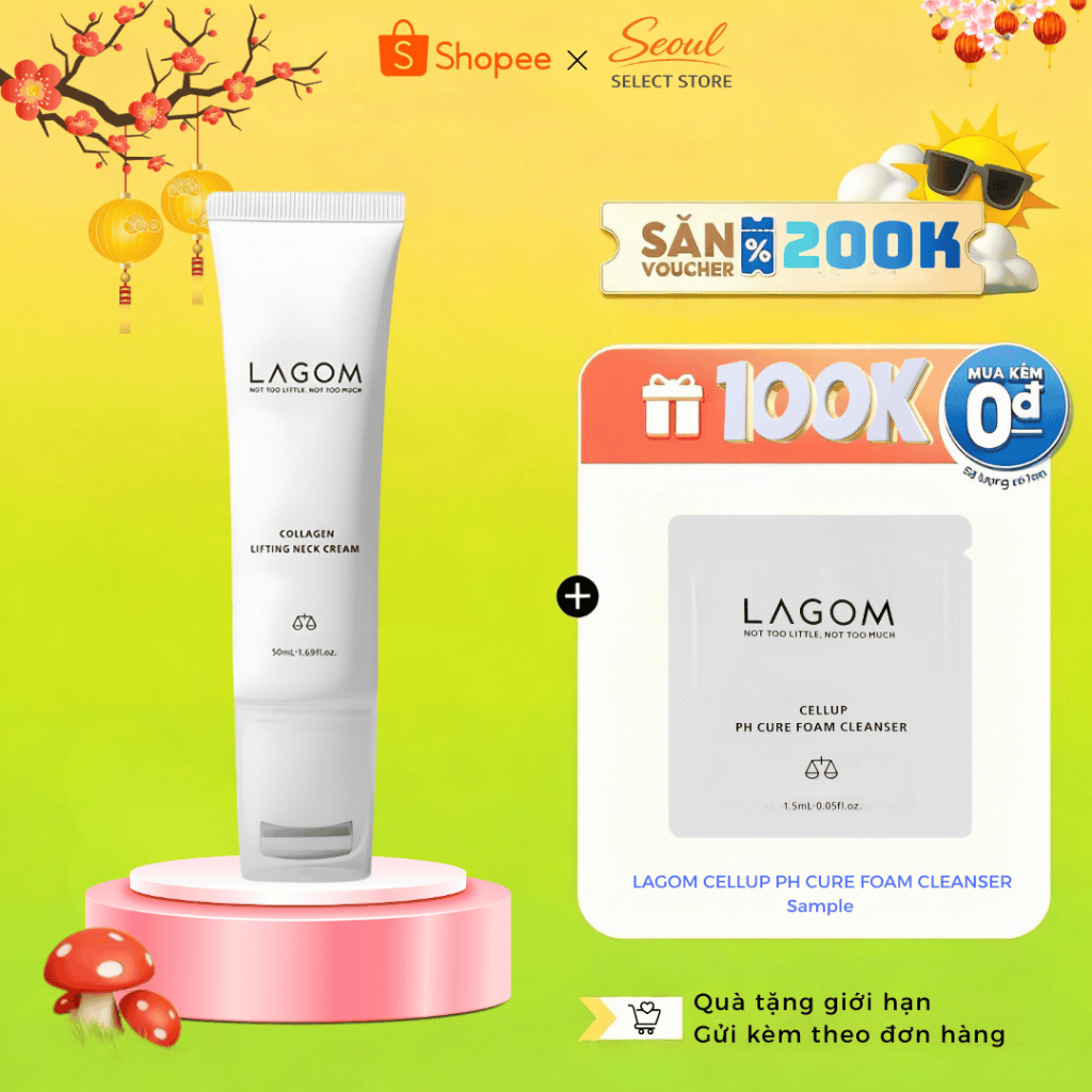 Kem chống lão hóa vùng cổ LAGOM COLLAGEN LIFTING NECK CREAM