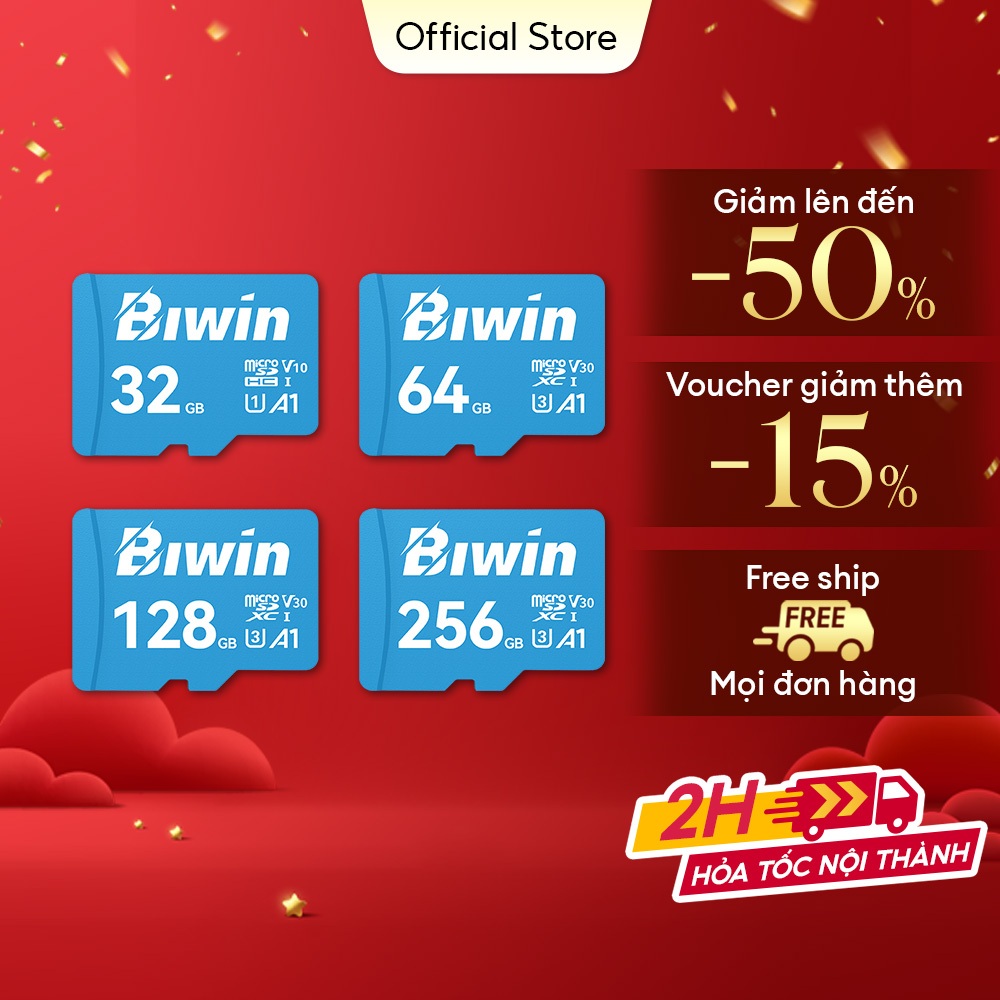 Thẻ Nhớ MicroSD Card Biwin MS100 UHS-I V30 32GB/64GB/128GB/256GB Hàng chính hãng BH 3N