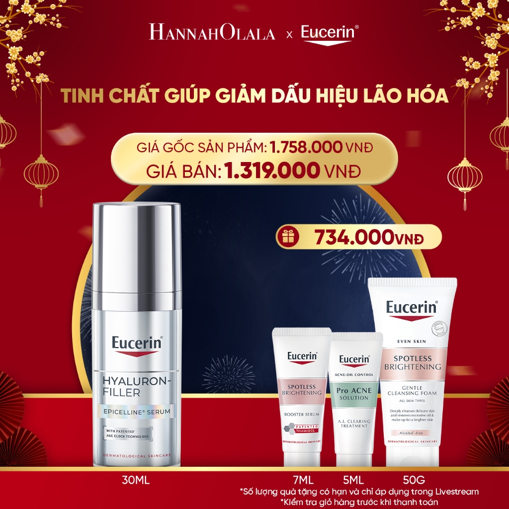[Hannah Olala x Eucerin] Tinh chất giúp giảm dấu hiệu lão hóa Eucerin Hyaluron-Filler Epicelline Ser