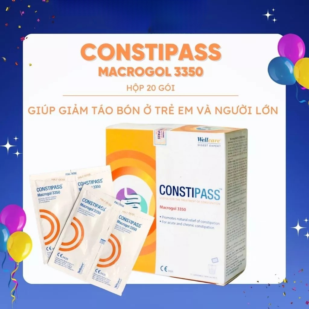 [Top Value] Bột Nhuận Tràng CONSTIPASS Macrogol 3350 - Giảm táo bón dùng cho trẻ em và người lớn