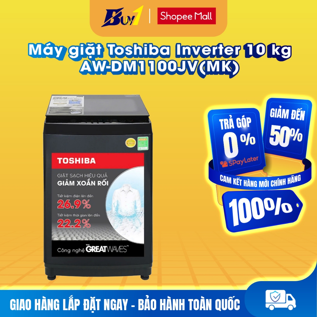 AW-DM1100JV(MK) - Máy giặt cửa trên Toshiba Inverter 10 kg AW-DM1100JV(MK) - Hàng chính hãng