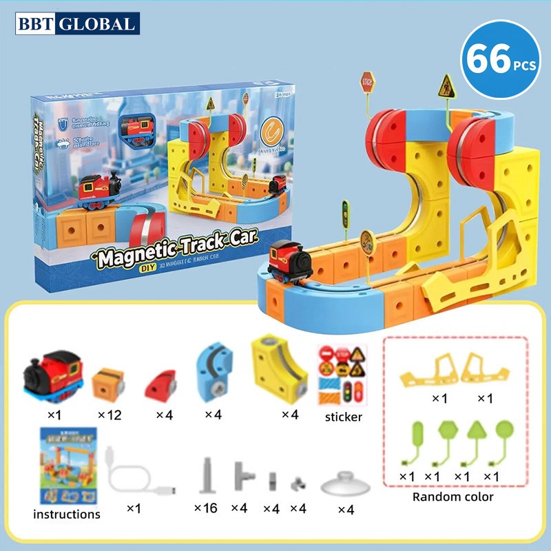 Đồ chơi xếp hình đường sắt xe lửa từ tính nam châm 7250A bbt global