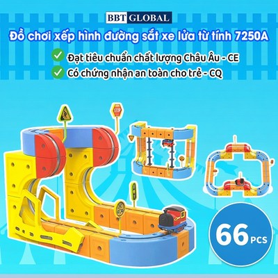 Đồ chơi xếp hình đường sắt xe lửa từ tính nam châm BBT Global 7250A