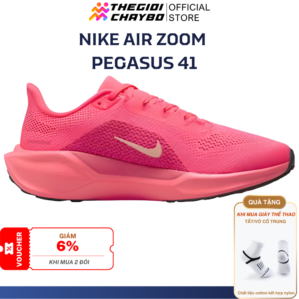 [Deal 22% - Mua 2 Giảm 12%] Giày Chạy Bộ Nữ Nike Air Zoom Pegasus 41 - Giày Thể Thao Nữ Êm Nhẹ