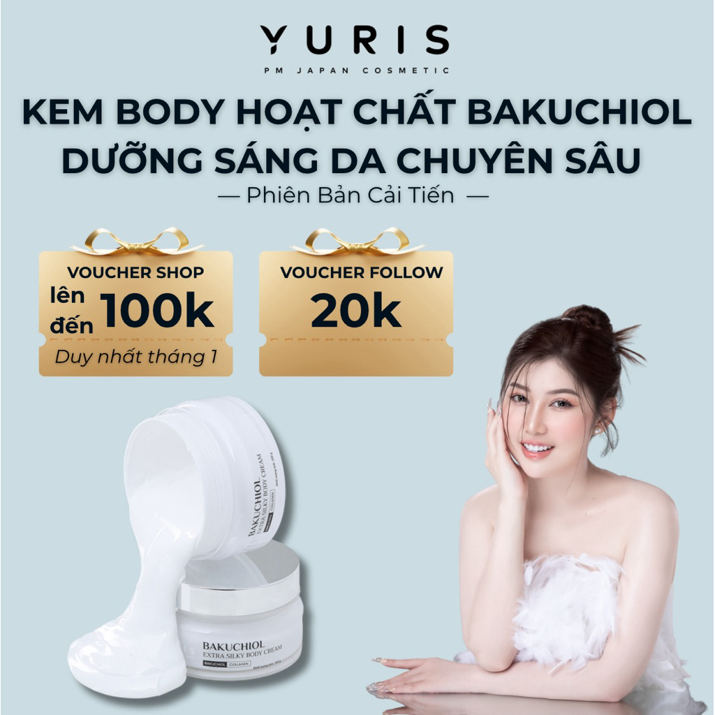 Kem Body Dưỡng Trắng Yuris 200g, Dưỡng Sáng, Làm Mịn & Bảo Vệ Da Sử Dụng Cả Ban Ngày Và Ban Đêm