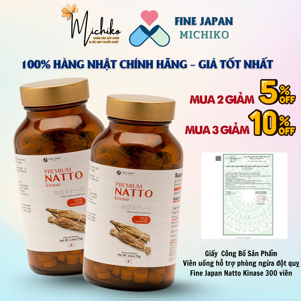 [Combo 2 Hộp Giảm 5%] Viên Uống Nattokinase Fine Japan 4000FU Hỗ Trợ Tuần Hoàn Ổn Định Sức Khỏe