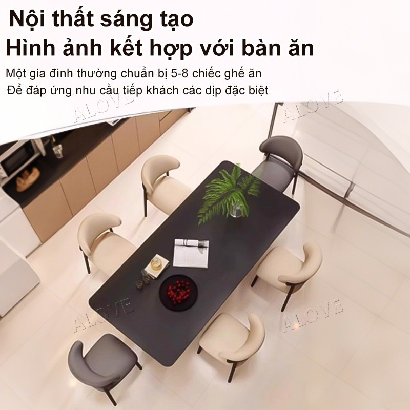 ALOVE Ghế ăn phong cách Bắc Âu hiện đại tựa lưng êm ái chân sắt chắc chắn đệm ngồi dày | BigBuy360 - bigbuy360.vn