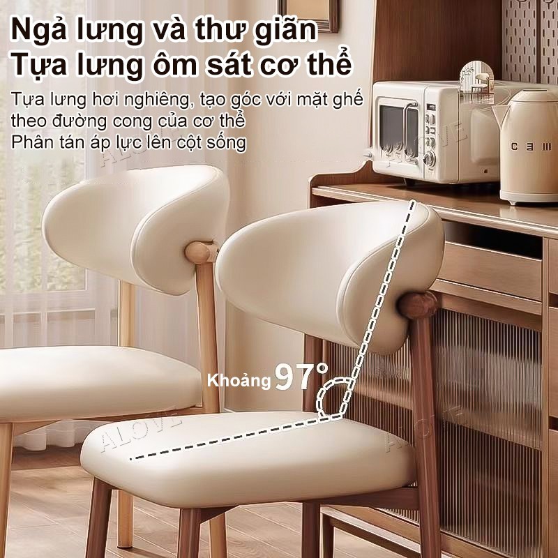 ALOVE Ghế ăn phong cách Bắc Âu hiện đại tựa lưng êm ái chân sắt chắc chắn đệm ngồi dày | BigBuy360 - bigbuy360.vn