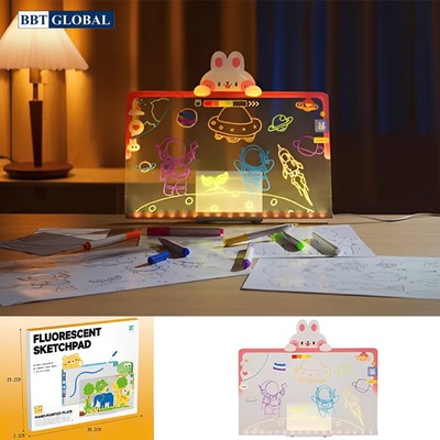 Bảng viết vẽ acrylic 2 mặt trong suốt xóa được có đèn LED D6601 BBTGLOBAL