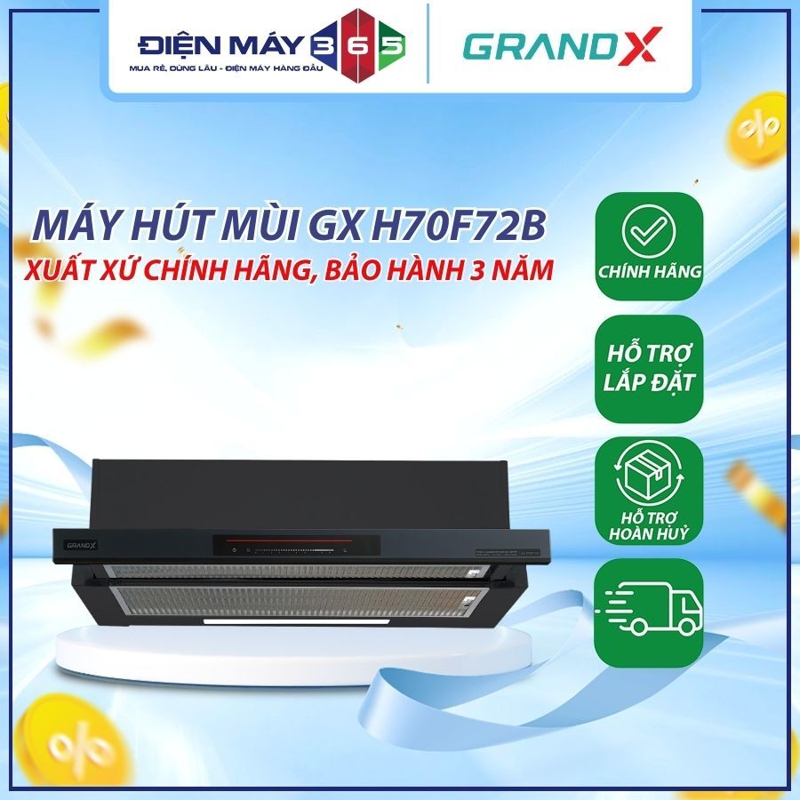 ​Máy Hút Mùi Âm Tủ Optima GrandX GX H70F72B /GX H70F72G 70cm – Thiết kế Tinh Tế, Sang Trọng