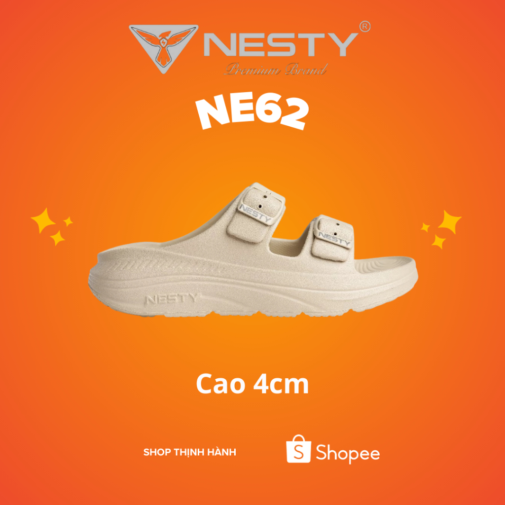 NE62-Dép Hai Quai Ngang Nesty  – Dép Đế Đúc Nguyên Khối Cao 4cm, Êm Nhẹ, Chống Trơn Trượt – Dép Nam 