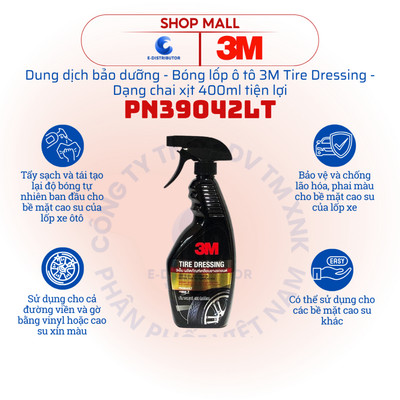 [HỎA TỐC] Chai Xịt Bảo Dưỡng - Bóng Lốp Ô tô 3M PN39042LT Tire Dressing 400ml - Nhập khẩu Thái Lan
