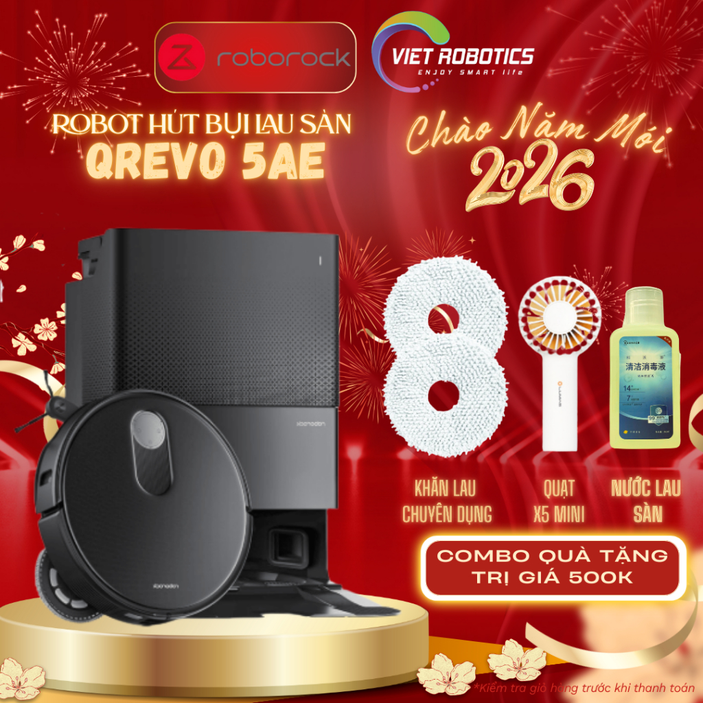 Robot Hút Bụi Lau Sàn Roborock Q Revo 5AE - Bản Quốc tế - Hàng Chính Hãng