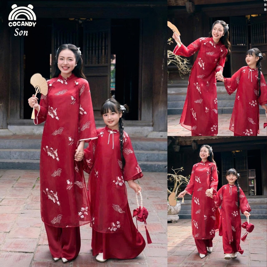Áo dài COCANDY -Bộ áo dài Son B5351