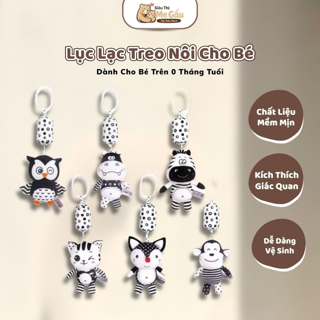 Lục Lạc Treo Nôi Cho Bé TNBOOKS - Thú Nhồi Bông Treo Xe Đẩy Em Bé Có Chuông