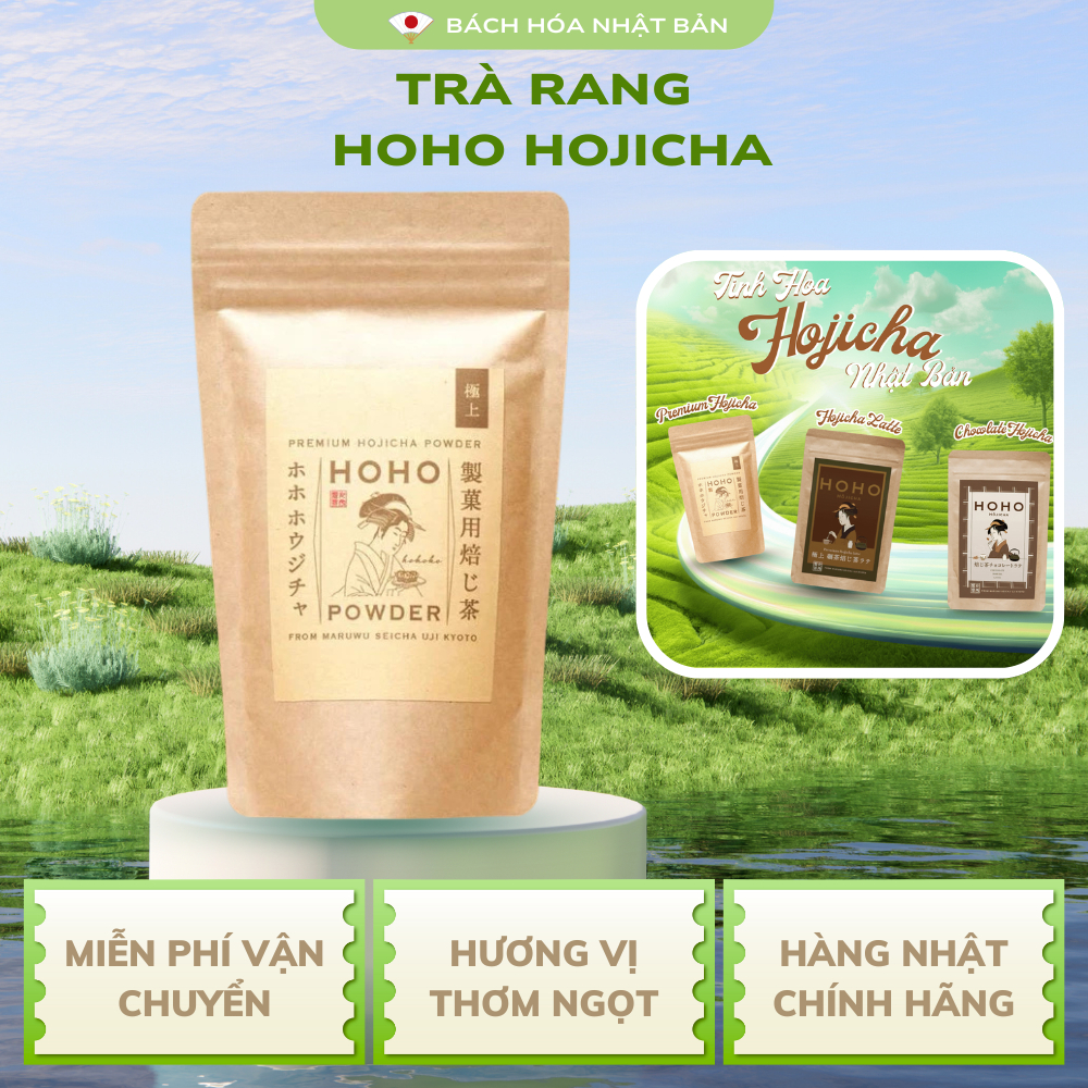 Bột Trà Rang Socola Healthy Ngọt Tự Nhiên Hojicha Hoho Hojicha Nhật Premium Latte Chocolate 80g M03