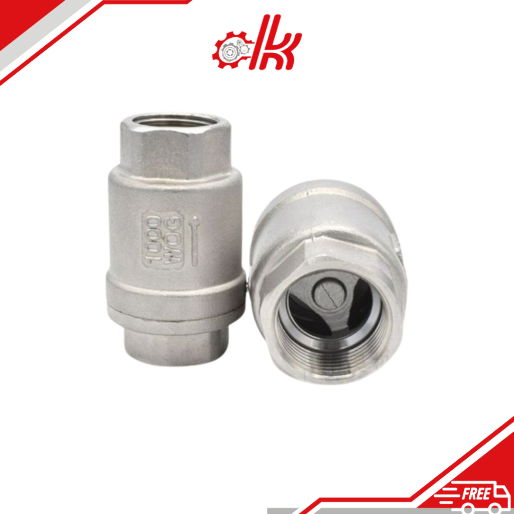 Van 1 chiều lò xo inox 304 - Van Chống Hồi Nước, Hơi, Hóa Chất Ren Trong