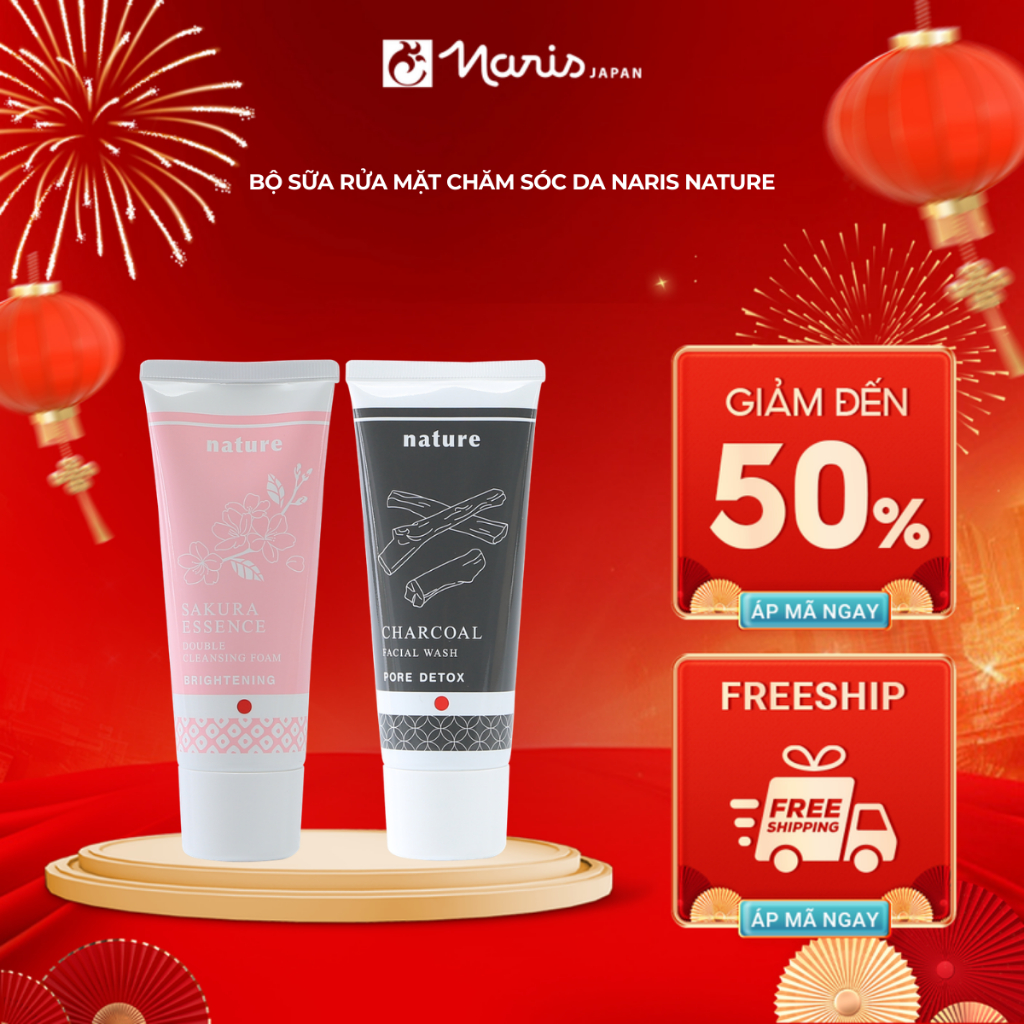 Bộ sữa rửa mặt chăm sóc da Naris Nature