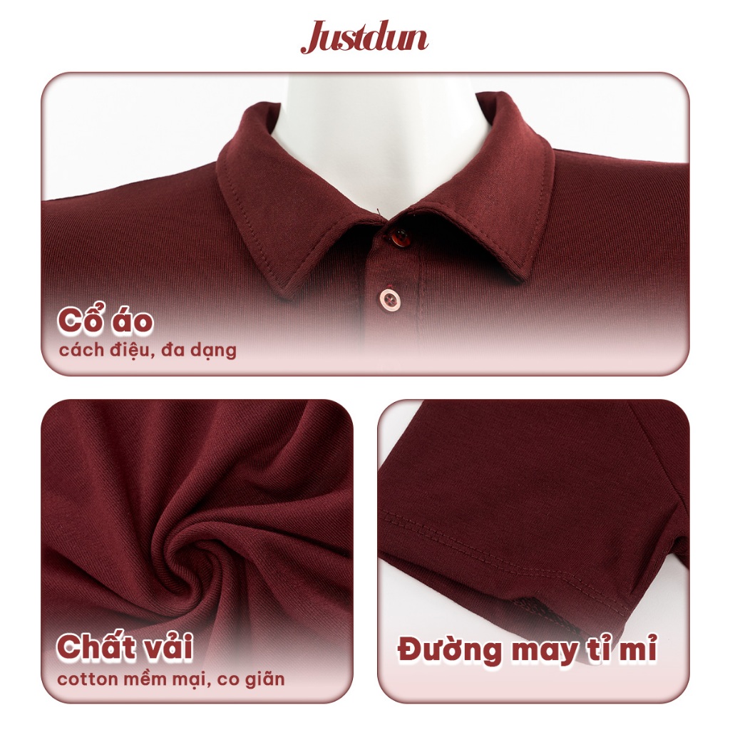 Áo Thun Nữ Polo Cộc Tay JUSTDUN A7 - Cổ Đức, Khuy Cúc, Ôm Body, Cotton Mịn, Thoáng mát, Co Giãn | BigBuy360 - bigbuy360.vn