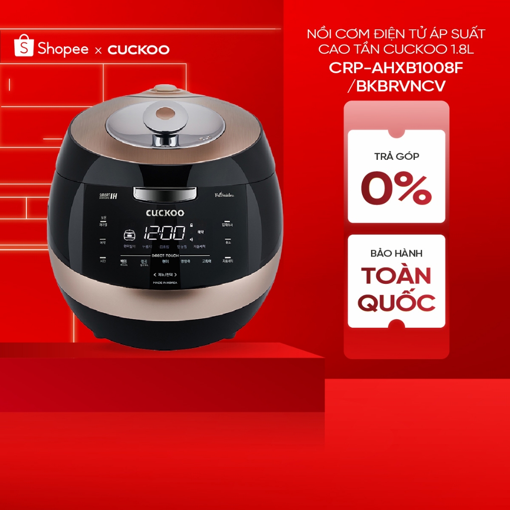 Nồi Cơm Điện Tử Áp Suất Cao Tần Cuckoo CRP-AHXB1008F/BKBRVNCV (Nâu đen) - 1.8L chính hãng
